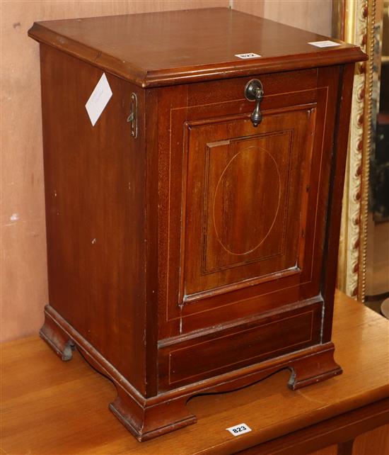 An Edwardian inlaid mahogany coal box